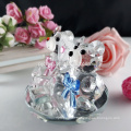 Cute crystal teddy bear tumbler figurine for gift and decoration